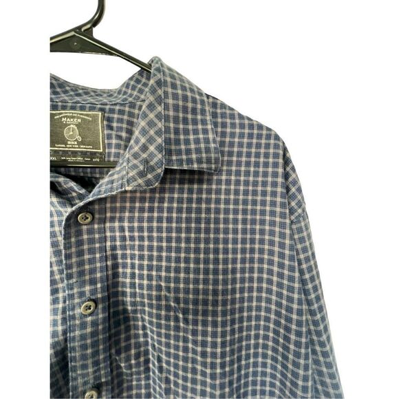 Men’s Maker & Company Long Sleeve Checker Pattern Button Up Shirt - Picture 2 of 4